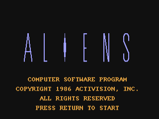 Alien title screen for Commodore 64